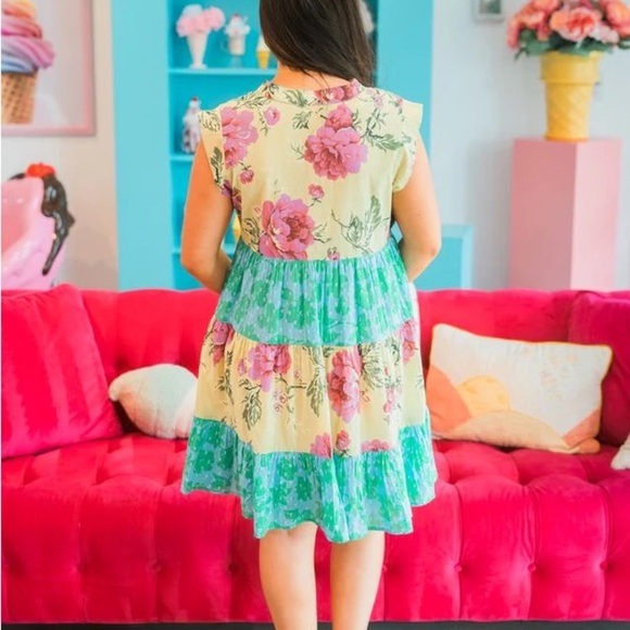 Oh My Stars Multi Color/Patch Floral Dress - Picture 2 of 11